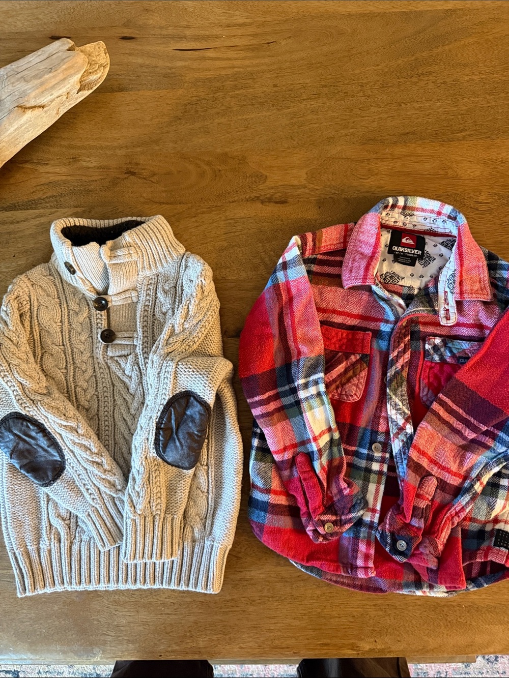 Gap sweater and Quiksilver Red Plaid Button-Up Shirt for Kids